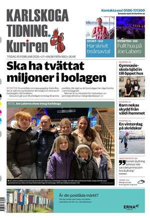 Förstasida Karlskoga Tidning-Kuriren