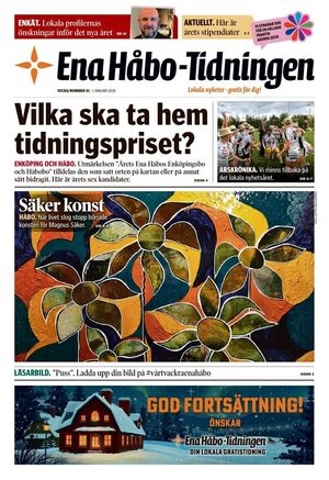 Förstasida Ena Håbo-tidningen