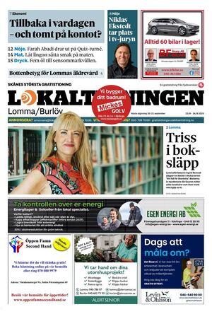 Förstasida Lokaltidningen Lomma/Burlöv