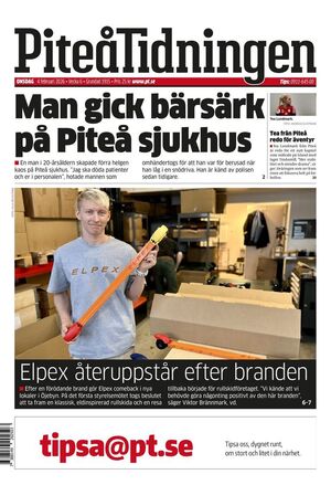 Förstasida Piteå-Tidningen