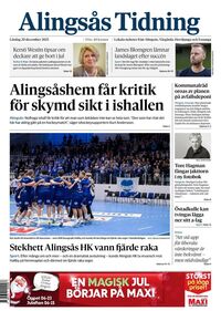 Förstasida Alingsås Tidning