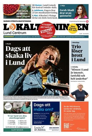 Förstasida Lokaltidningen Lund Centrum