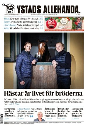 Förstasida Ystads Allehanda