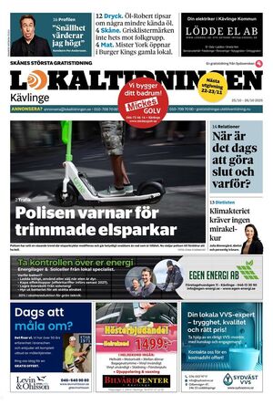 Förstasida Lokaltidningen Kävlinge