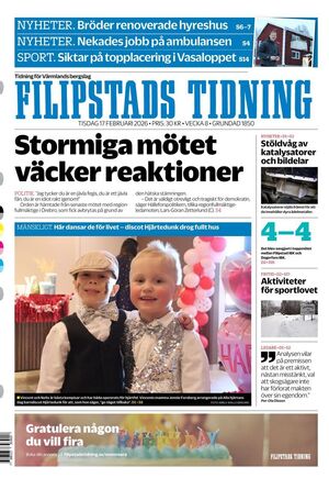 Förstasida Filipstads Tidning