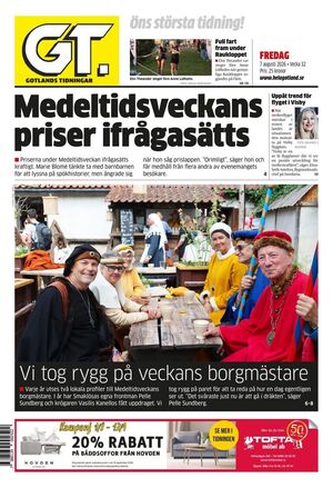 Förstasida Gotlands Tidningar