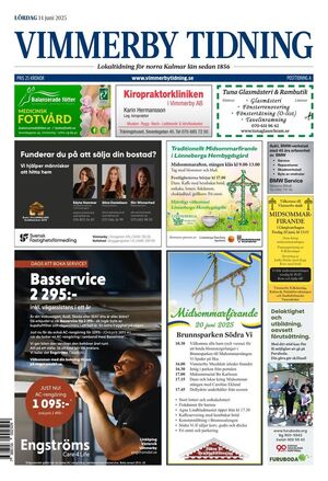 Förstasida Vimmerby Tidning