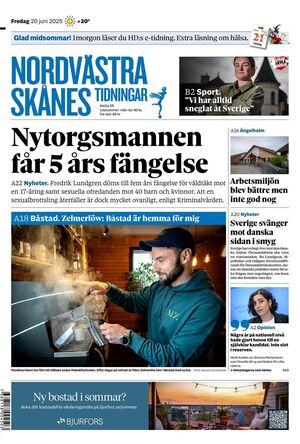 Förstasida Nordvästra Skånes Tidningar