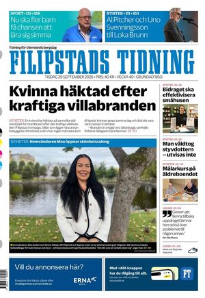 Förstasida Filipstads Tidning