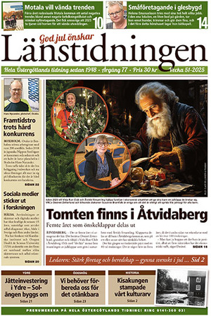 Förstasida Länstidningen Östergötland